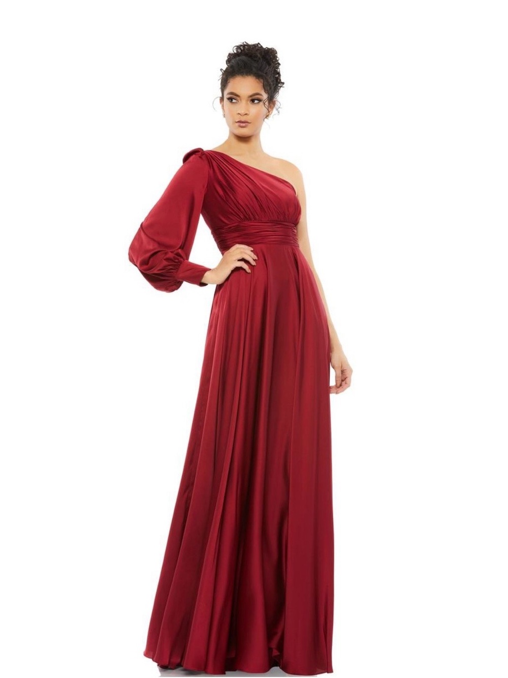 Mac Duggal One-Shoulder Burgundy Evening Gown size 0
